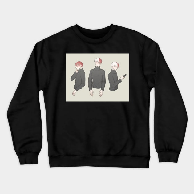 Black turtleneck Crewneck Sweatshirt by limesicle